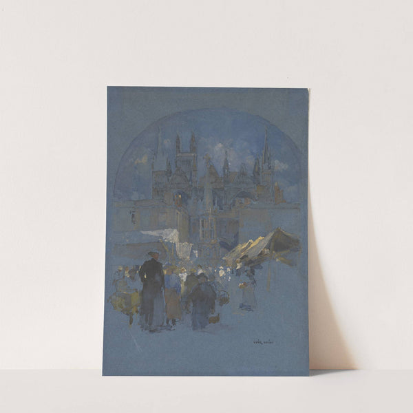 A Market Square before a Cathedral by Luigi Loir
