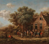 A merry company in front of a village inn