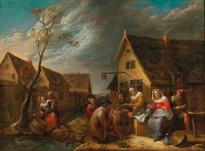 A Merry Company Of Peasants In Front Of A Tavern