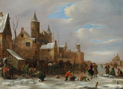 A merry company on a frozen river