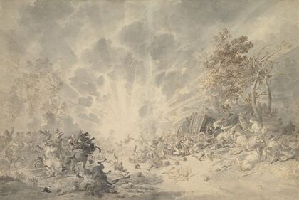 A Military Convoy Surprised by an Explosion