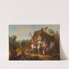 A Military Encampment, Depicting The Household Cavalry Of The duke of Savoy (1744-1745) With A Standard Bearer And Horses By A Tent by Jan Peeter Verdussen