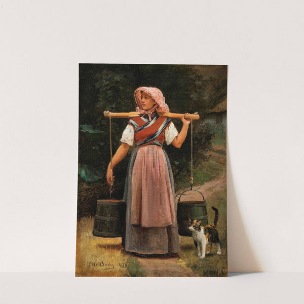 A milkmaid by Otto Bache