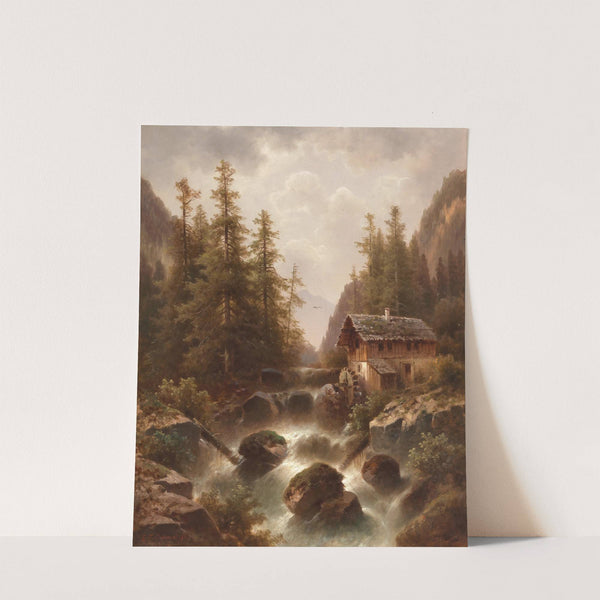A Mill by a Mountain Torrent by Gustav Barbarini