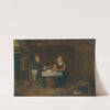 A Modest Interior With An Elderly Couple Seated At a Table, Eating Mussels And Bread by Quirijn Van Brekelenkam