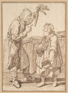 A Monk with a Carrot and a Woman with a Chamber Pot