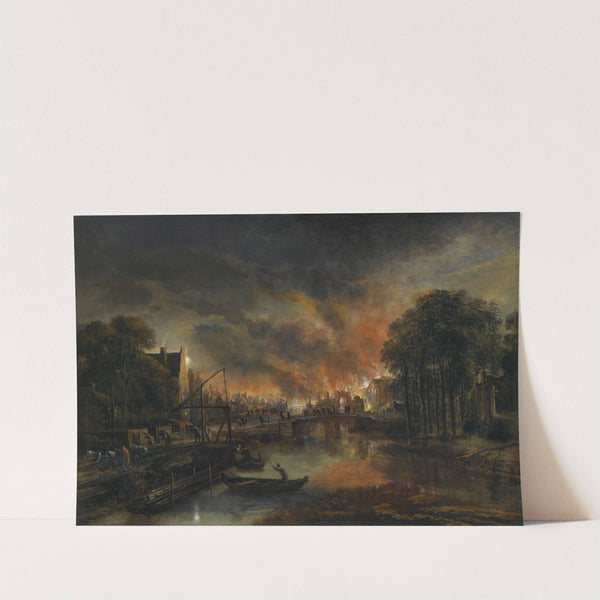 A Moonlit Landscape With A Burning Village by Aert van der Neer
