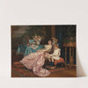 A mother and daughter reading by Auguste Toulmouche