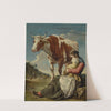A Mother And Her Child Milking A Cow In A Landscape, A Group Of Peasants And Animals Beyond by Giacomo Ceruti