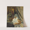A Mother Cat and her Kitten with a Bracket Clock (1897) by Henriëtte Ronner-Knip