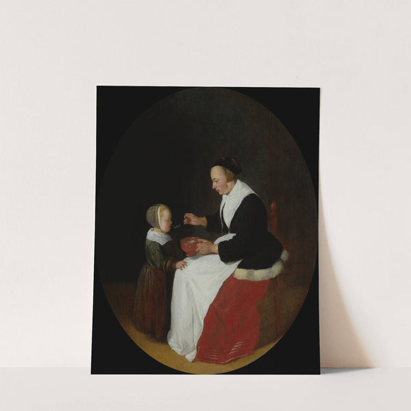 A Mother Feeding Porridge to her Child by Quirijn Van Brekelenkam