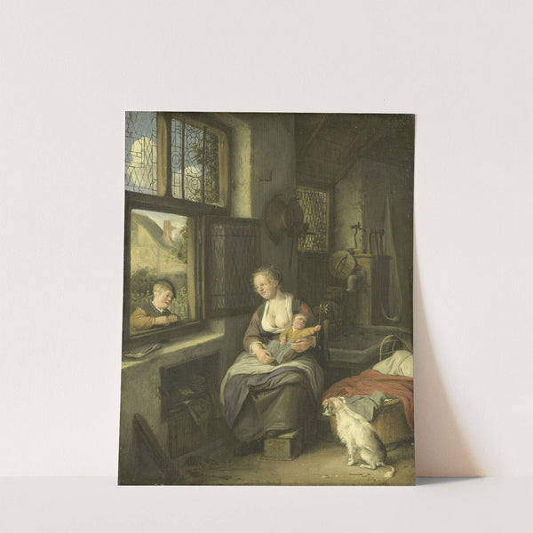 A Mother with her Children (1690) by Cornelis Dusart