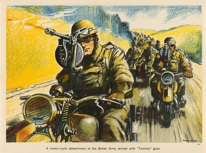 A Motor-Cycle Detachment of the British Army Armed with ‘Tommy’ Guns