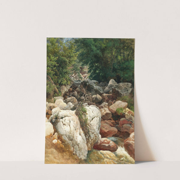 A Mountain Stream with a White Rock (c. 1885) by Ernestine von Kirchsberg