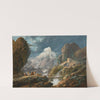 A Mountainous Landscape With Two Foot Bridges And Travelers by Jean-Baptiste Pillement
