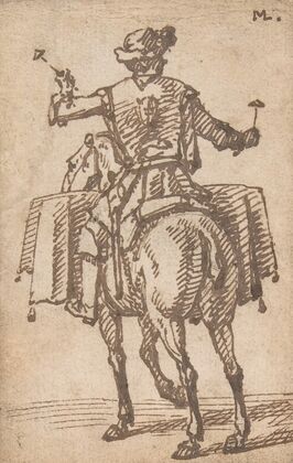 A Mounted Drummer from the Back