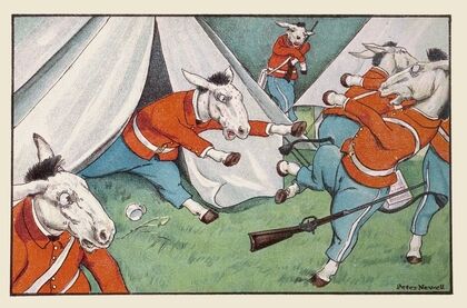 A mule broke out with chicken-pox – broke out his tent, you see