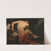 A Naked Warrior, Seated On A Rock Beside His Shield And Plumed Helmet by Circle of Jean-Germain Drouais