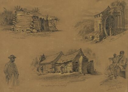 A Negro cabin. The old grist mill