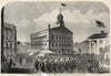 A New Regiment of Massachusetts Volunteers passing Faneuil Hall, Boston, on their way to War (c. 1861)