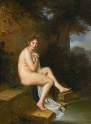 A Nude At Her Bath