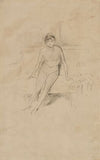 A Nude Model, Seated on a Couch