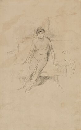A Nude Model, Seated on a Couch