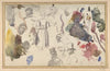 Studies of male heads and a standing male figure