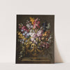 A Pair Of Still Lifes Of Flowers In Elaborate Gilt Urns, Each On A Stone Pedestal by Gabriel de la Corte