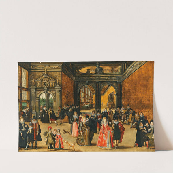 A Palace Interior With An Elegant Company by Workshop of Louis de Caullery