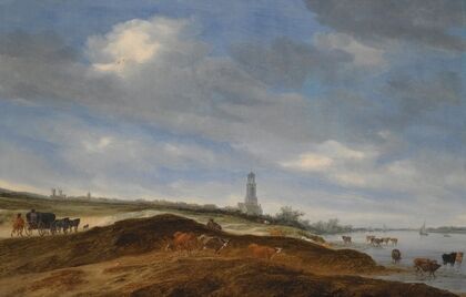 A Panoramic View Of Rhenen From The Banks Of The Rhine To The West Of The City
