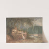A Park with Figures at a Statue near Water by Salomon Gessner