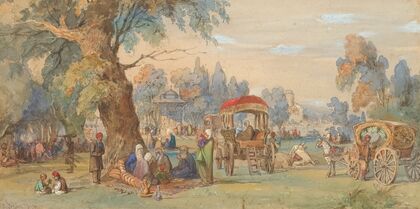 A Party At The Sweet Waters Of The Bosphorus, Constantinople (1847)
