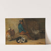 A peasant resting with a dog and goats nearby by Cornelis Saftleven