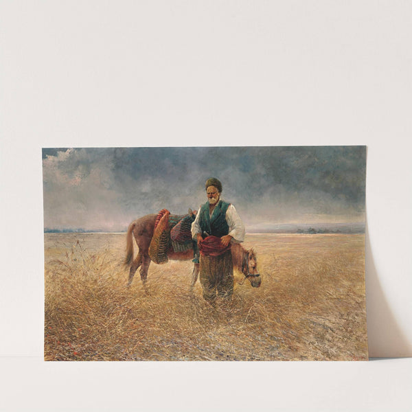 A Peasant with a Donkey in a Field (1910) by Ivan Angelov