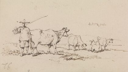A Peasant with Cattle (1843)