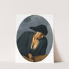 A  Peasant Woman Wearing A Black Hat, Leaning On A Wooden Ledge by Caesar Van Everdingen