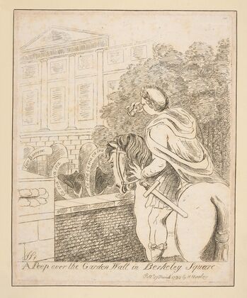 A peep over the garden wall in Berkeley Square (1794)
