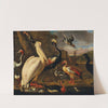 A pelican and other birds by the water by Associate of Melchior de Hondecoeter