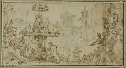 A Pope Receiving a Dignitary in a Public Place (c. 1582)