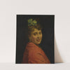 A portait of a lady with a red shawl by Raimundo de Madrazo y Garreta