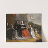 A Portrait Of A Family Within A Formal Garden Setting, The Husband And Wife Seated Beneath Two Fluted Pillars by Jan Victors