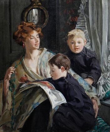 A Portrait Of A Mother And Her Two Sons