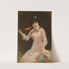 A portrait of a young lady in pink dress by Emile Eisman-Semenowsky