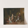 A Portrait Of Two Sisters And Their Brother Playing With A Dog by Jan Verkolje