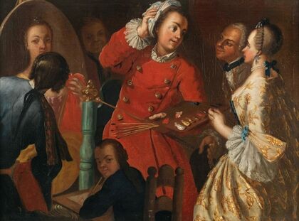 A Portraitist And Other Figures
