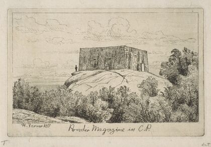 A Powder Magazine in Central Park, from ‘Scenes of Old New York’. (1877)