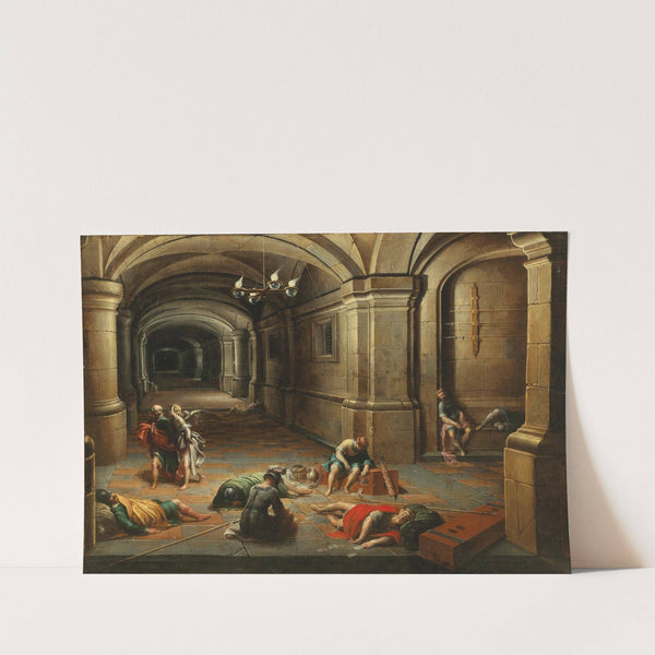 A prison interior with the Liberation of Saint Peter by Hendrick van Steenwijck the Younger