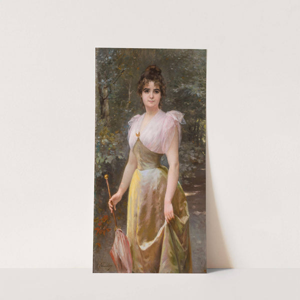 A promenade in the park by Timoléon Lobrichon