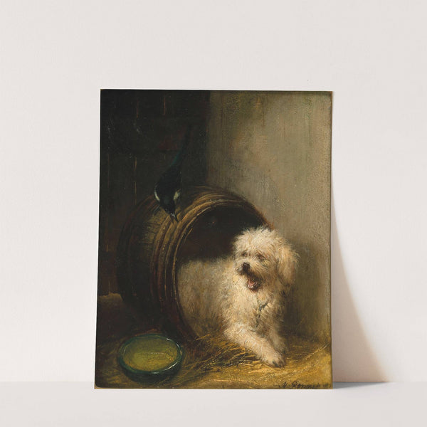 A Puppy in a Barrel by Henriëtte Ronner-Knip
